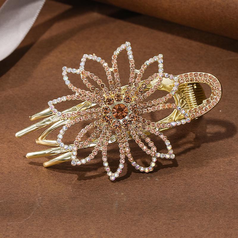 Elegant Women s Three-Prong Hair Clip - High-End Bun and Duckbill Accessory