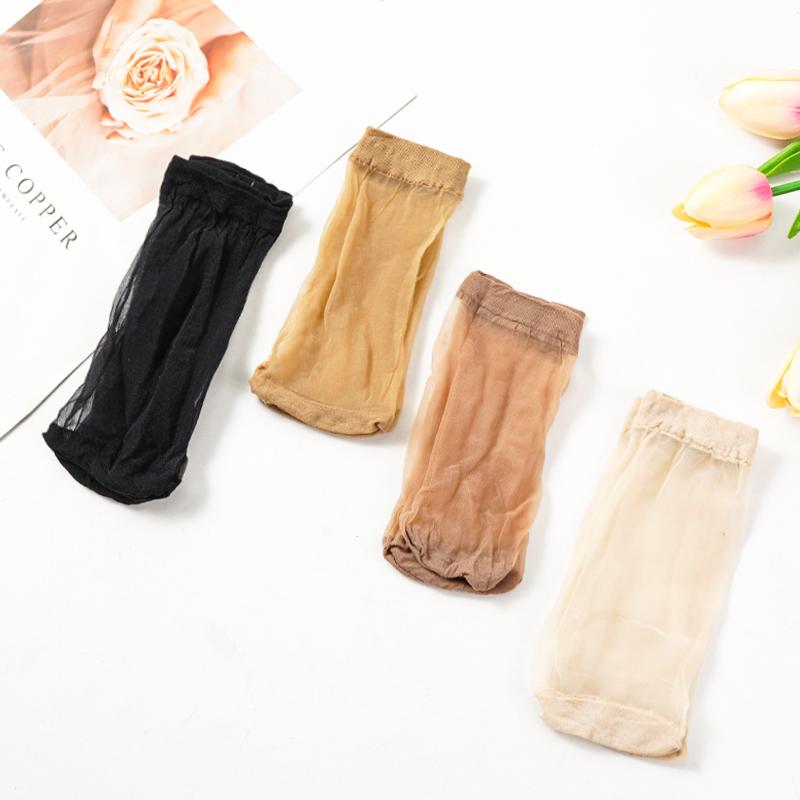 10 paia di calzini sexy elastici setosi trasparenti sottili calze corte calzini casual da donna tinta unita