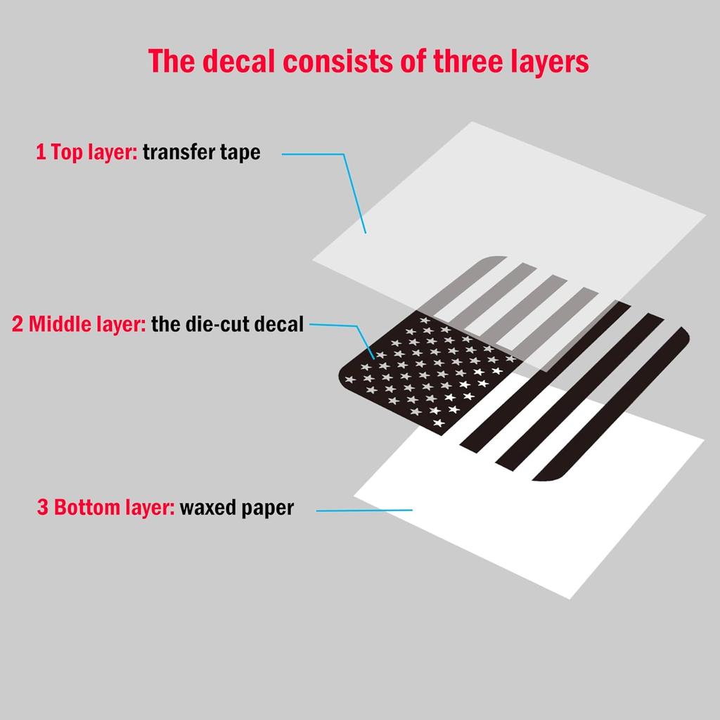 Rear Middle Window American Flag Decal For Toyota Tacoma      2018 2017 2016 2015-2005, Back Center Sliding Window Glass USA Flag Vinyl Sticker