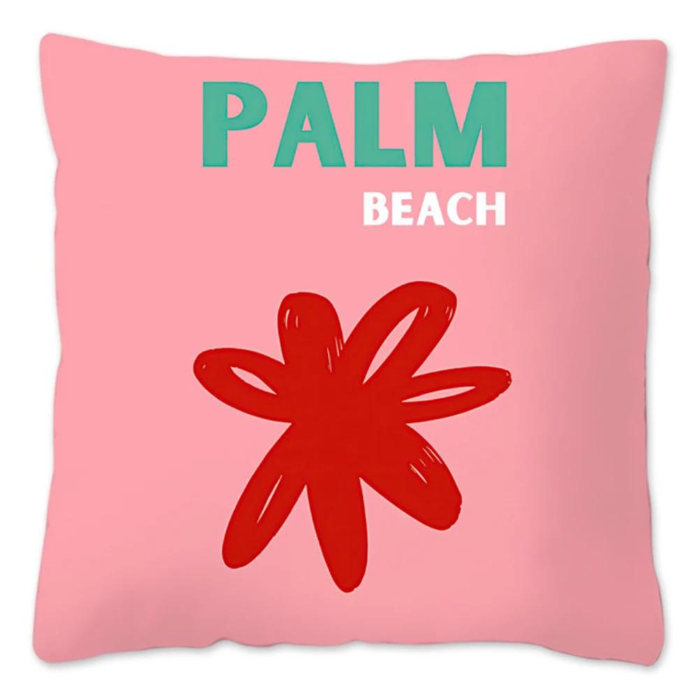 Travel Series Soft Plush Cushion Cover Custom Made Summer Pillowcase Decorative Throw Pillow Cover Vacation Printing Pillow Case