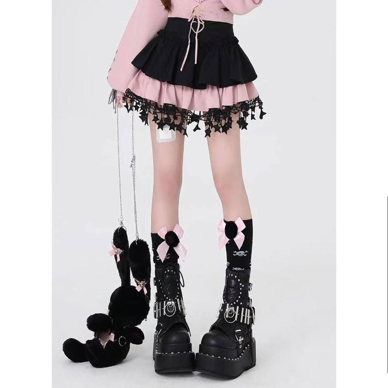 Harajuku Y2k Lolita Styl Mini Sukně Dámská Korejská Móda Vysoký Pas Volánky Dortové Sukně Japonská Kawaii Skládaná JK Krátké Sukně