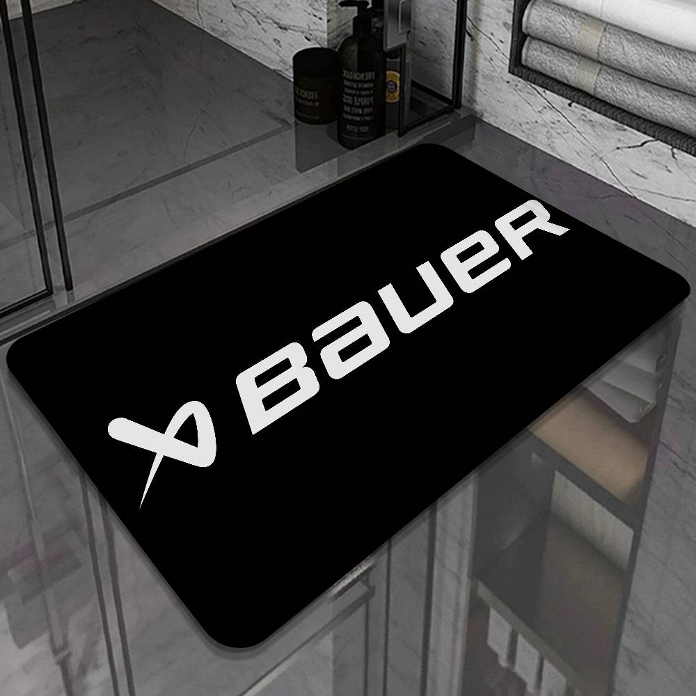 B-Bauer Hockey Badematte Kinderzimmer Schlafzimmer Dekoration Balkon Rutschfeste Fußmatte Wohnzimmer Willkommensläufer 50x80 cm black