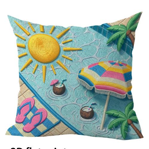 

1/4pcs More Summer Days Please Life Is Better At The Pool Sun Beach Pillows Sofa cushion cover home decoration,2D flat printing 45x45cm-1pcs