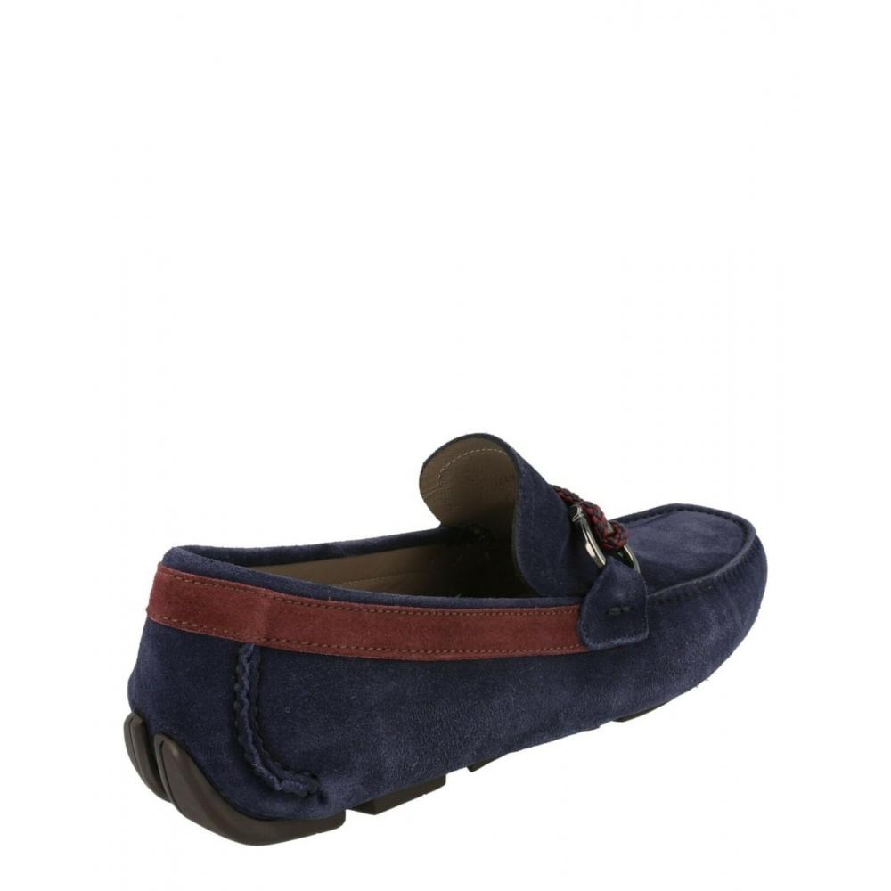 Salvatore Ferragamo Blue Suede Drivers Front 4