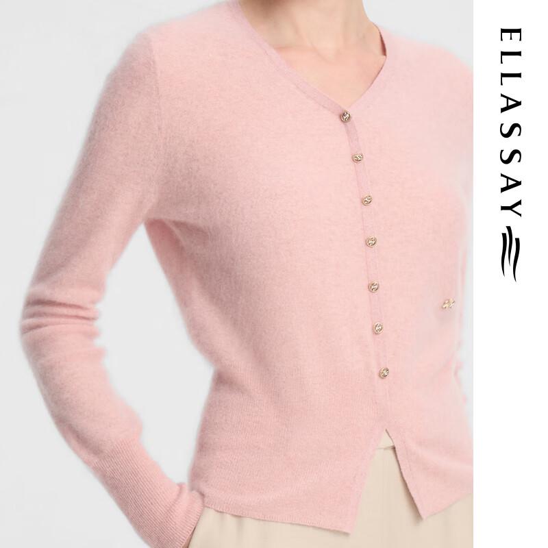 ELLASSAY Women's Elegant Cashmere V-neck Cardigan Sweater