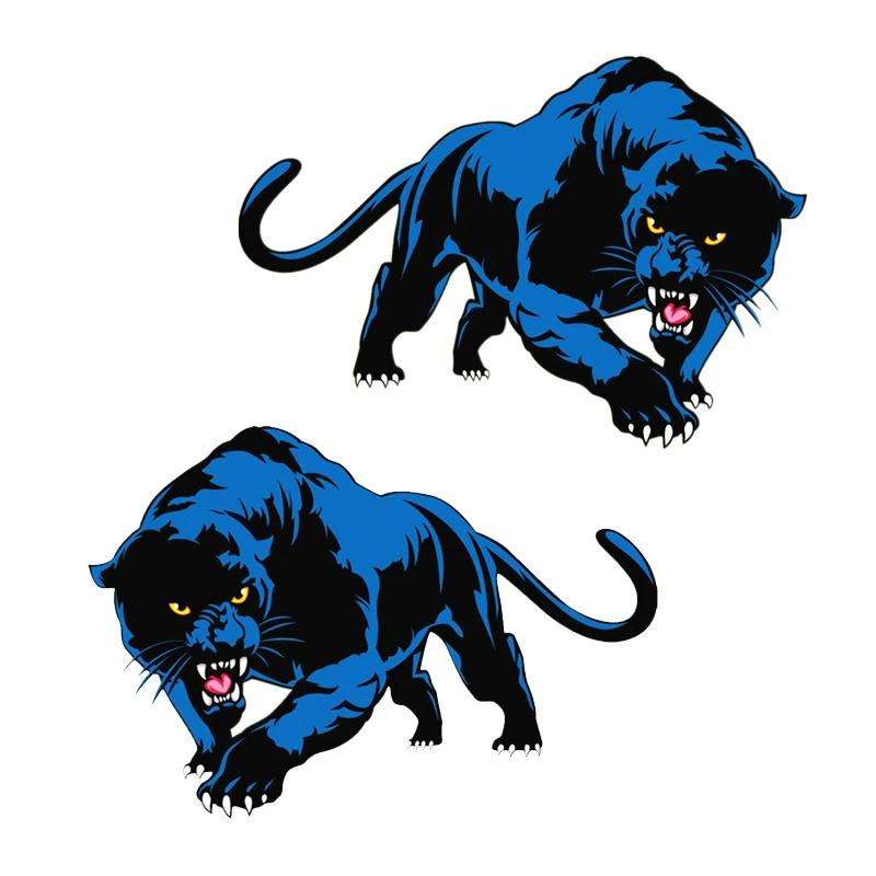 13cm Blue Panther Print Personality, Cover Scratches PVC Car Decoration Products Sticker Stickers On Motorcycle Exterior Parts
