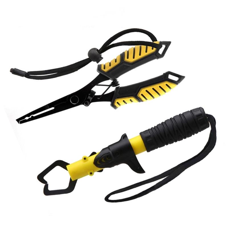 Fly Fishing Tool Fish Gripper Fishing Pliers Mutifunction Line Cutter Hook Remover Fish Lip Gripper with Handle