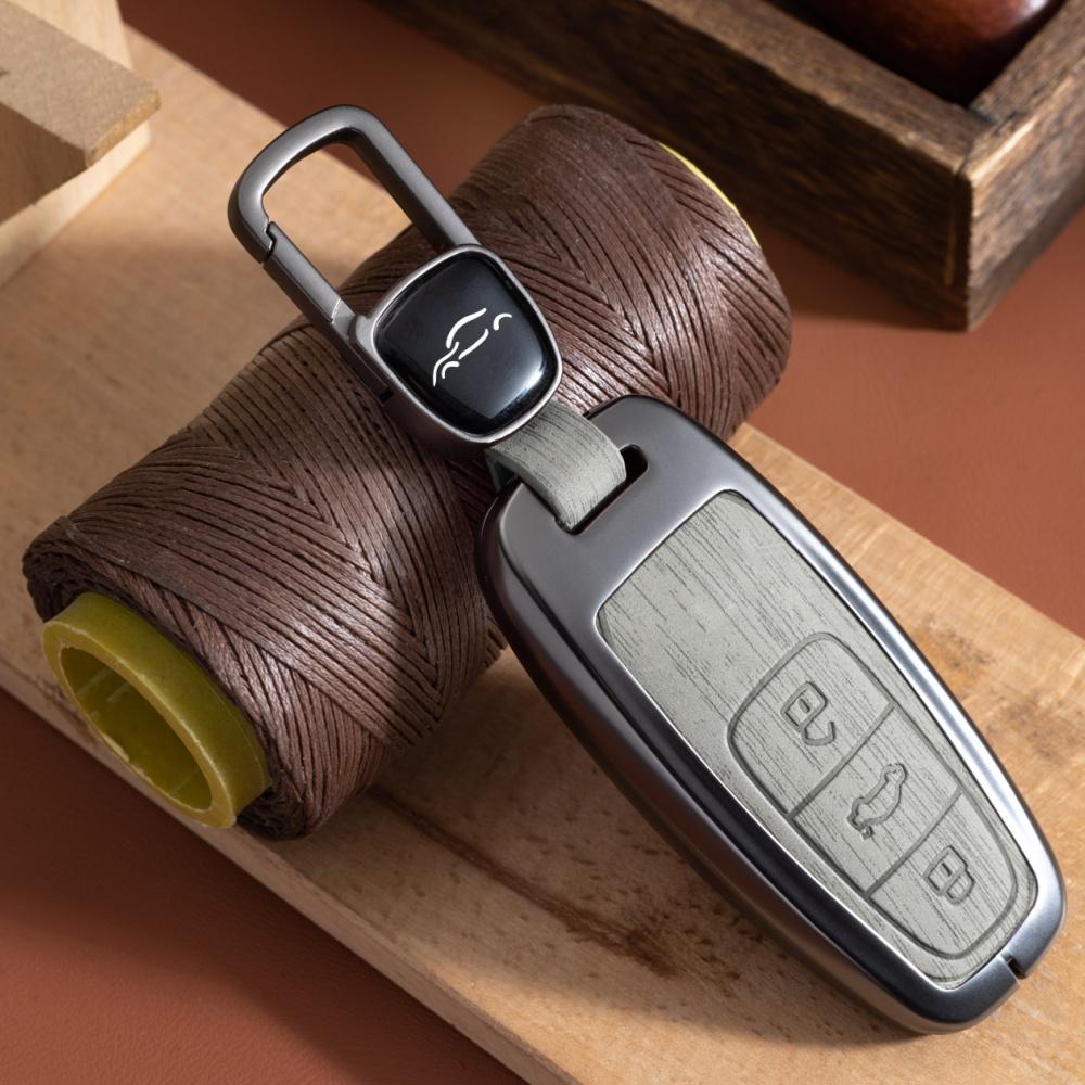 Kovové pouzdro na klíč od auta Obal Shell Fob pro A3 A4 B9 A6 A7 4K A8 E-tron Q5 Q8 C8 D5 SQ8 Příslušenství Taška na ochranu klíče