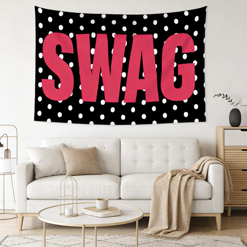 Durable Polka Dot Print Home Tapestry MultiSize Polyester Fabric for Bedroom Living Room Wall Decor High Quality Flat Print