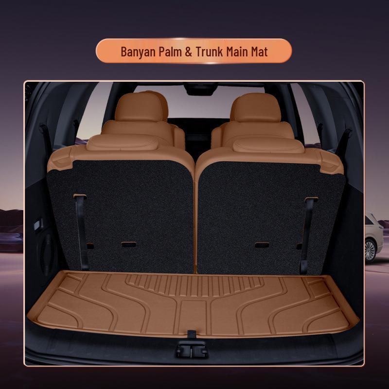 Compatible with 25 Li Auto L9 Models: TPE Trunk Mat, Semi-Enclosed Tail Box Mat, Car Decor Accessories.