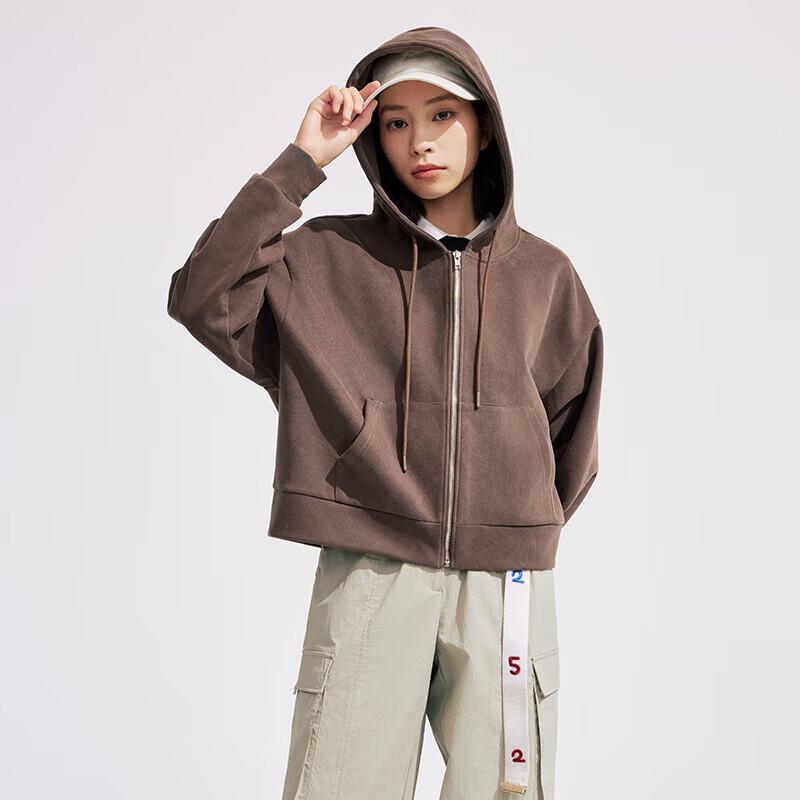 TANBOR Damen Kurzes Kapuzen-Sport-Sweatshirt