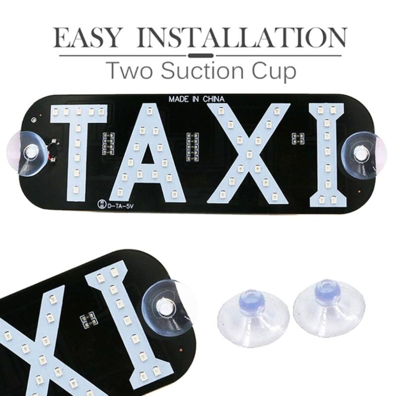 LED Sign Decor,Taxi Flashing Suction On Car Window with USB and On/Offf Switch Taxi Light Lamp Taxi Sign