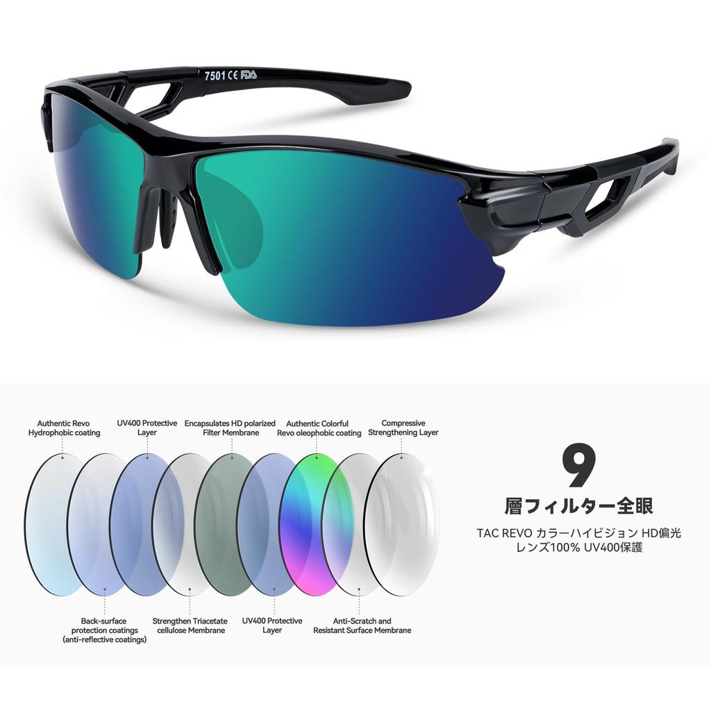 Sports Polarized Ultra TR90 UV [BEACOOL] Sunglasses, Lenses, Baseball, Cycling, Fishing, Running, Mountaineering, Golf, Driving, Motorbike, Tennis,