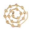 Love Hip Hop Necklace Super Sparkling Heart-shaped Zirconia Star Chain European Luxury Brass Set Gold-color Plated Unisex Party