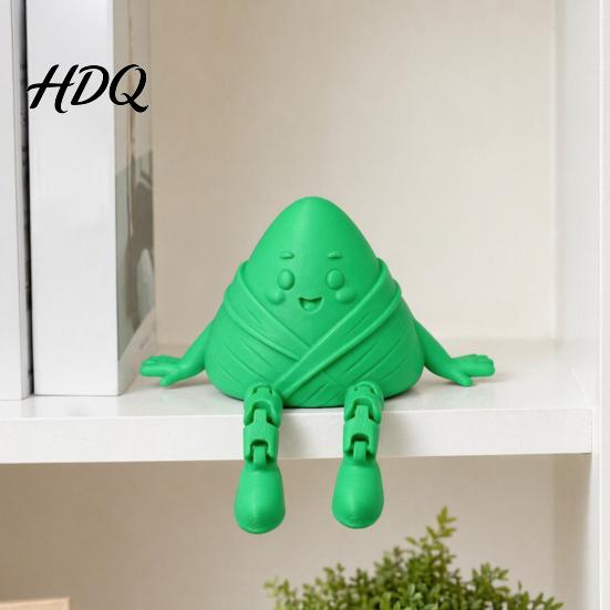 Small Decorative Figurine 3D Printed Zongzi Fidget Toy Cute Dragon Boat Festival Dumpling Figurine Squeeze Novelty Souvenir Stress Relief Desk Decor