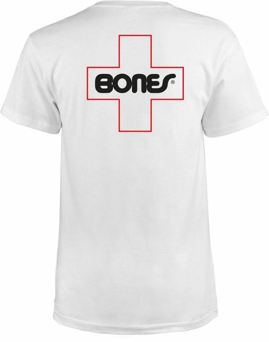 Powell Peralta BONES SWISS OUTLINE POCKET Skateboard T Shirt WHITE XXL