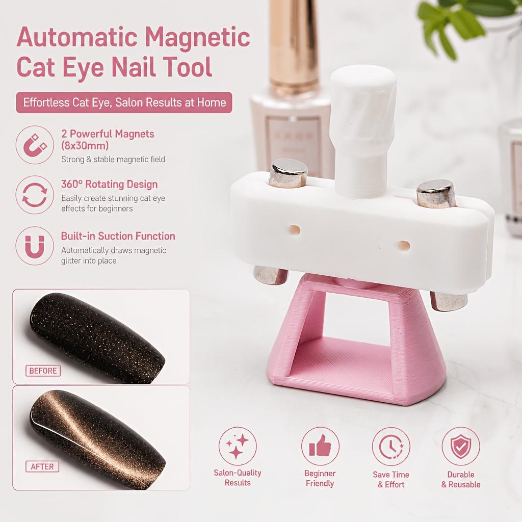 Beginner's Glass Bead Cat Eye Nail Art Magnetic Tool - Includes 2 X 8*30mm Cylindrical Powerful Magnets