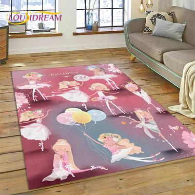 Tapis Mignon de Danseuse de Ballet de Rêve Fée Ballerine pour Chambre Salon Décoration de Maison Canapé, Jeu d'Enfant Grand Décor Tapis de Sol