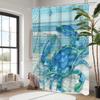 Crab Turtle Fishes Pattern Bathing Curtain  Bathroom Shower Curtain Waterproof With 12 Hooks Home Deco