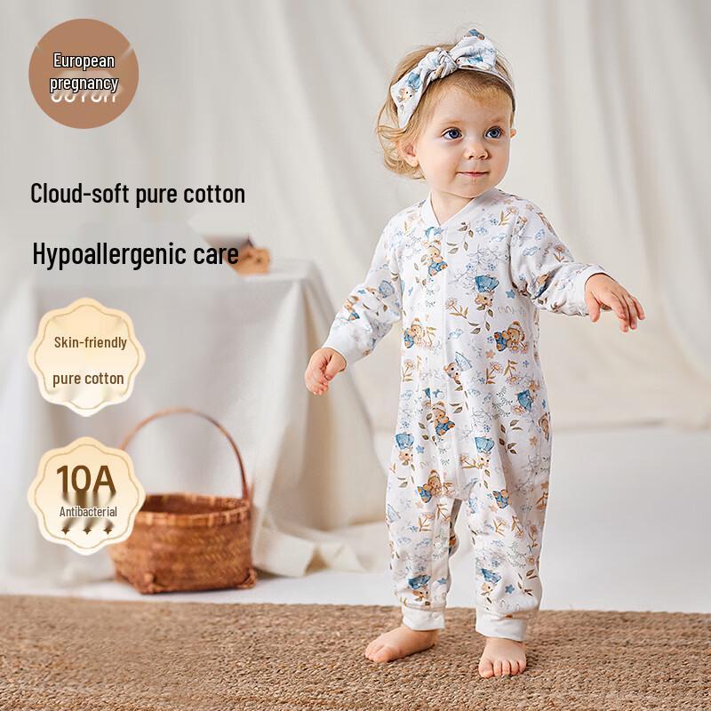 OUYUN Baby Cotton Long Sleeve Jumpsuit Romper 73