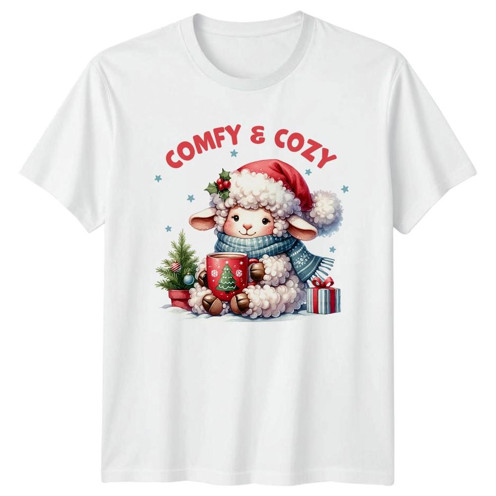 Comfy Cozy Lamb Christmas Holidays Unisexs TShirt Unisexs Tee Graphic Unisex Top S