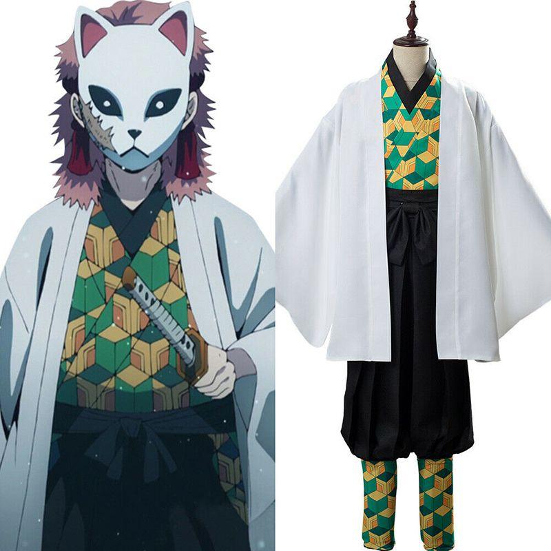 Demon Kimetsu Slayer No Yaiba Sabito Cosplay Costume Kimono Cloak Fullset Outfit