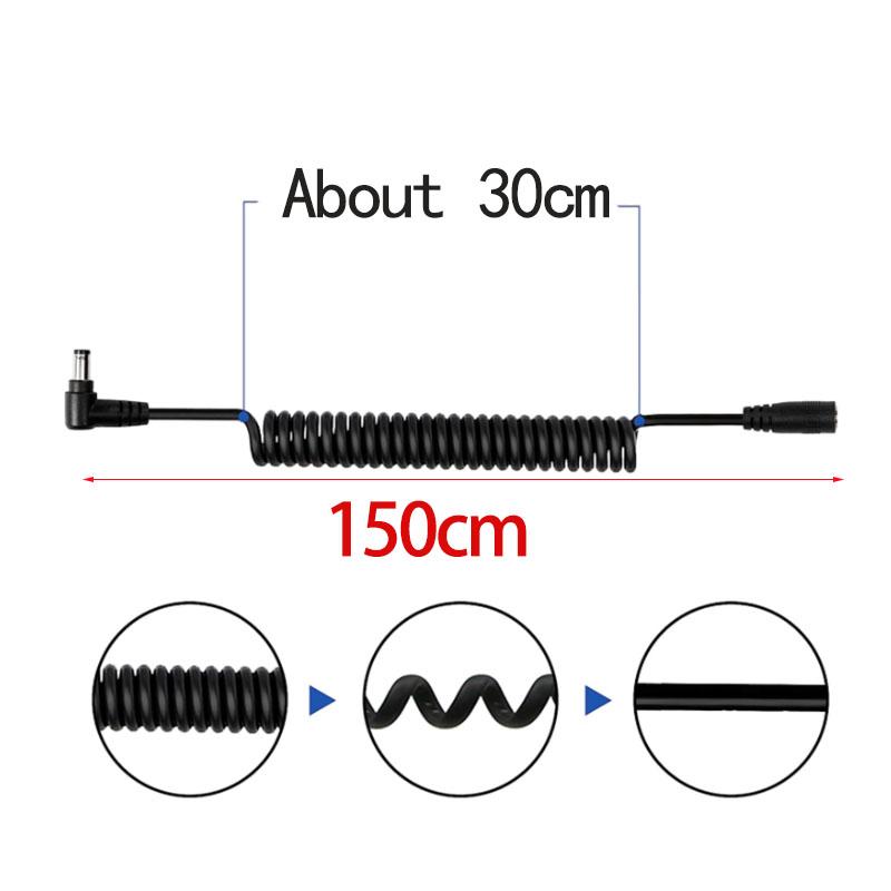 1PC DC Male  Femalespring Cable Connector5.5 X 2.5 Mm 5.5mm X 2.1mm Straight Plug Power Charger150cm 70cmextension Cord