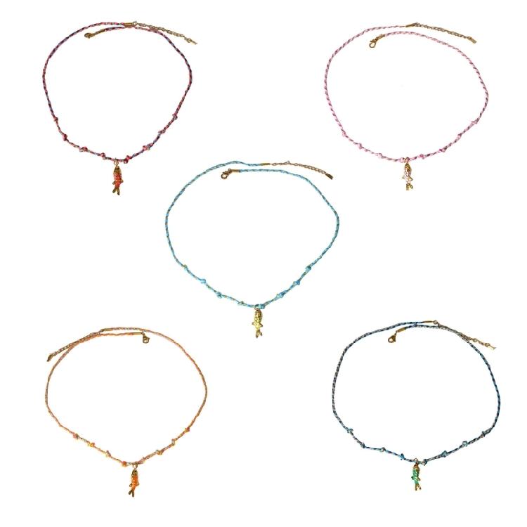 Trendiges Fischdesign Verstellbare Seilkette Edelstahl-Anhänger Halskette Weicher Bequemer Schmuck für Damen Herren Geschenk