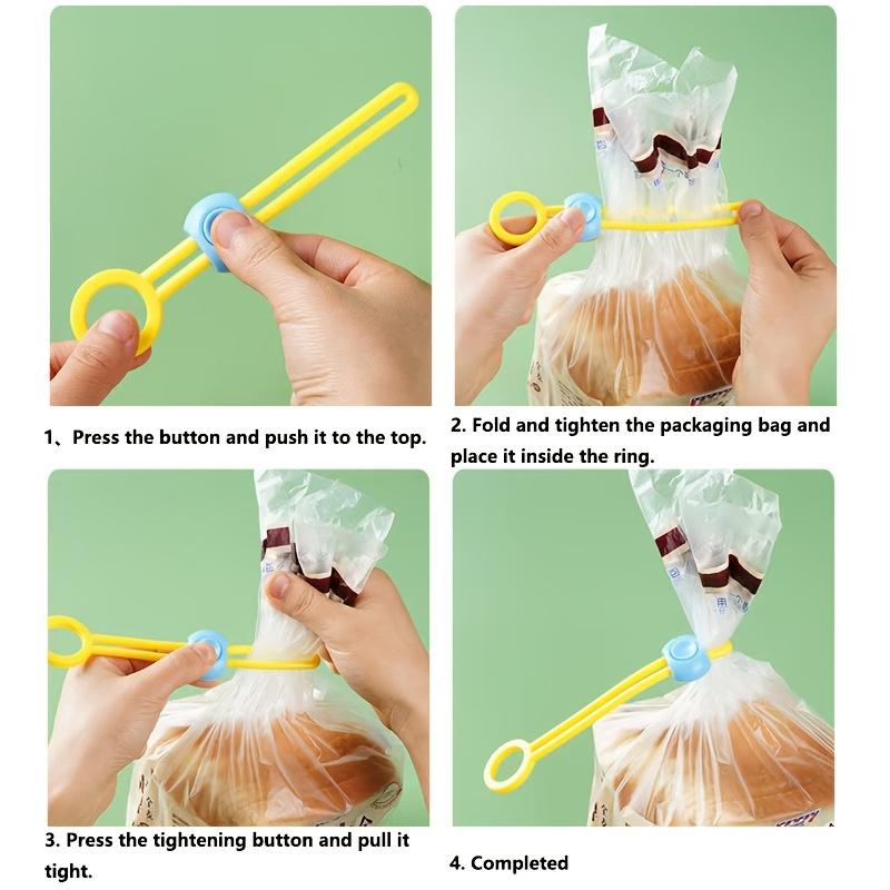 3Pcs Reusable Bag Sealing Ropes with Ring Handle Multi-Purpose Cable Ties