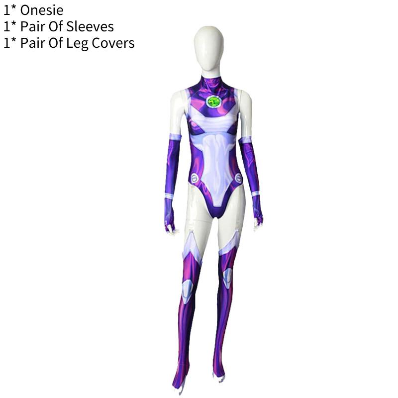 Titans Starfire Teen Cosplay Jumpsuit Superhero Adult Kids Costumes Halloween