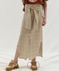 Enor Tie Up Point Linen Skirt - Beige