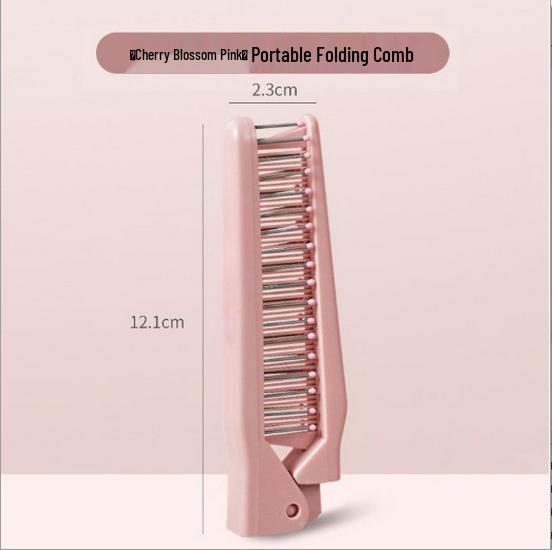 Compact Dual-Use Folding Hair Comb for Women - Ideal for Home, Dorm, and Travel