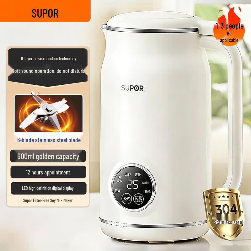 Supor Quiet Wall-Breaking Soy Milk Maker P102 CN plug (adapter included)