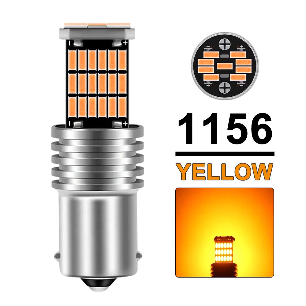 2/4/8 PCS P21W BA15S 1156 BAY15D 1157 LED Bulb 12V 24V 4014-45SMD 1000LM Super Bright Car Brake Parking Turn Signal Lights Amber