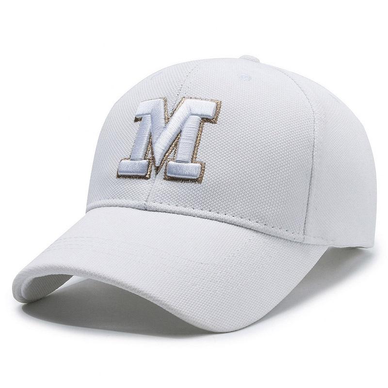 

Женская весенне-осенняя новая модная бейсболка с буквой М из ткани «ананас», мужская универсальная бейсболка с защитой от солнца Adjustable белый