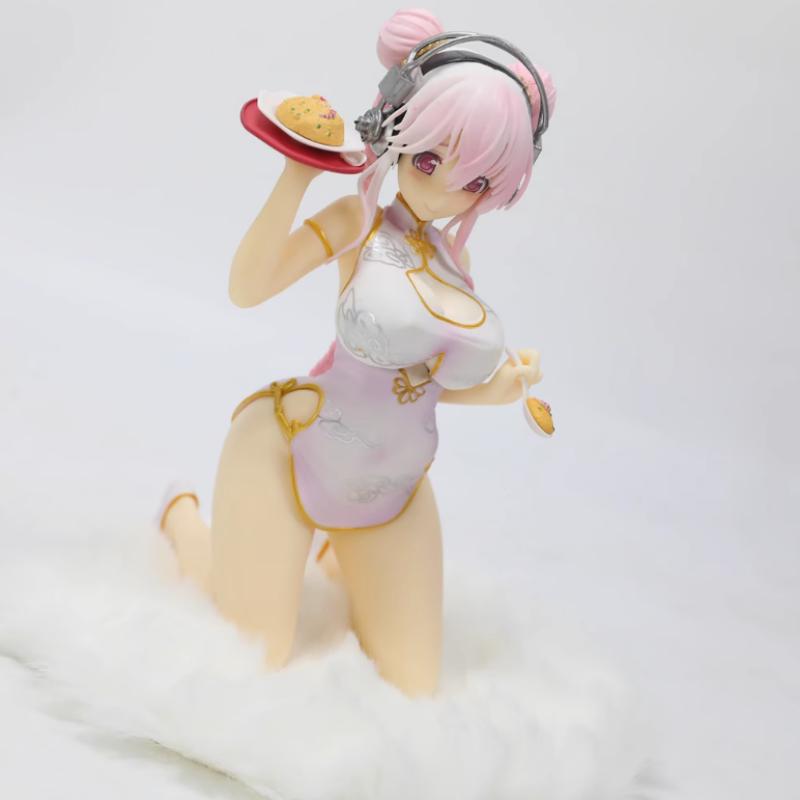 17cm Anime Figures Super Sonico China Dress Cheongsam Sexy Girl Action Figure Adult Collectible Model Doll Ornament Toys Gifts