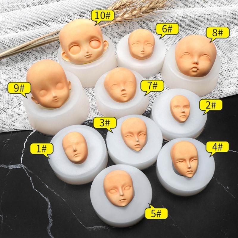 3D Dolls Head Baby Face Mold Silicone Cake Mold Model Handmade Soap Clay Plaster Mold Fondant Chocolate Sugar Craft Mold