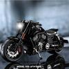 Simulation 1/10 Alloy Har Vintage Motorcycle Model with Sound and Light Diecast Toy Motorbike Collection Miniature Voiture