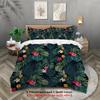 3pcs palm leaves pattern printed bedding set, suitable for teenagers and adult's bedroom, camping, 1*duvet cover+2*pillowcase
