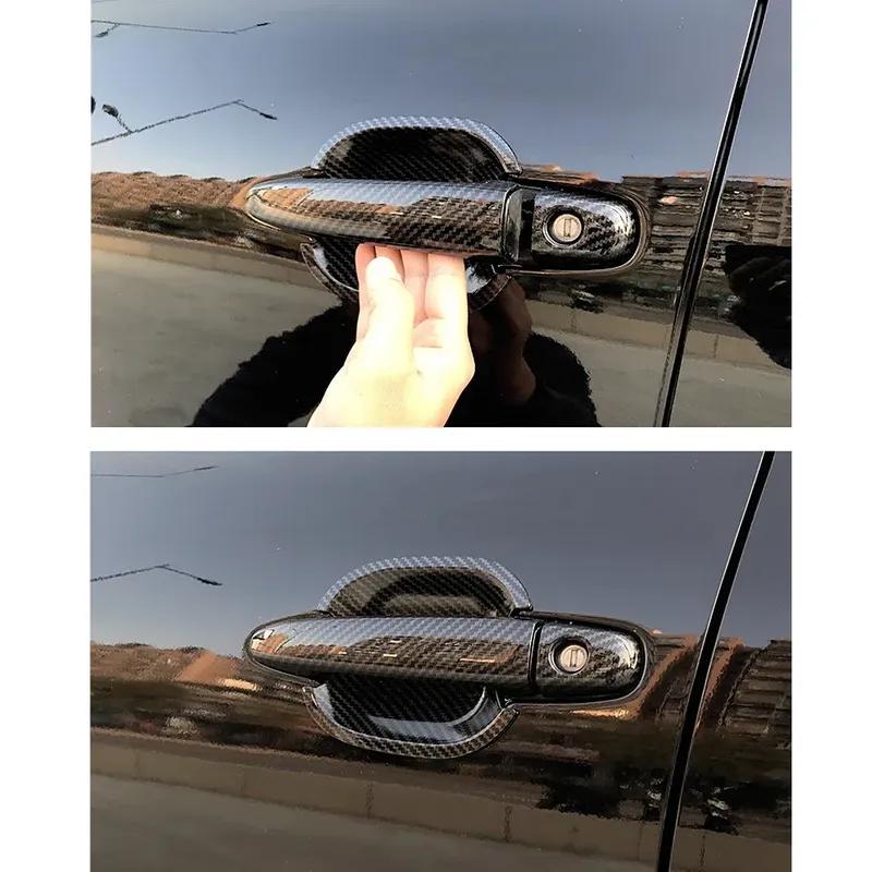 Kohlefaserbedruckte Auto-Außentürgriffabdeckung, Türschalen-Zierleiste für Toyota Land Cruiser Prado J120 2002 2005 2009