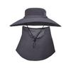 9252 summer big brim bucket hat men's mountaineering fishing breathable sunscreen sunshade mask hat set