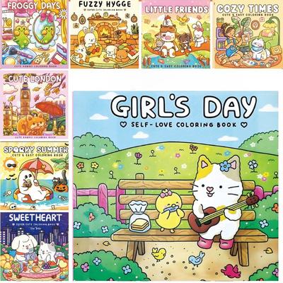 1PC Girl’s Day Self-Love Coloring Book for Adults & Teens Featuring Activities In Everyday Life (Fuzzy Friends Coloring) Paperback