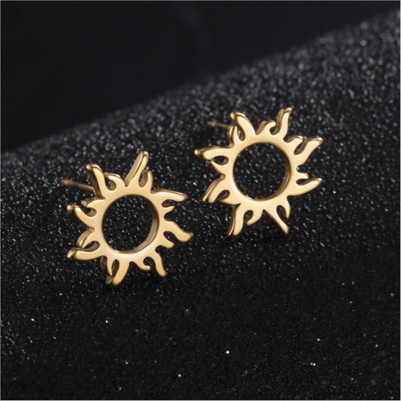 316L Stainless Steel Sun Totem Stud Earrings for Women Classic Earring Jewelry Gifts