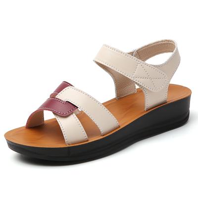 Moda Classico Fondo Morbido Pelle Sandali Donna Fondo Morbido Scarpe per Mamma Colori Misti Moda Sandali Femminili Sandali Nuova Mamma