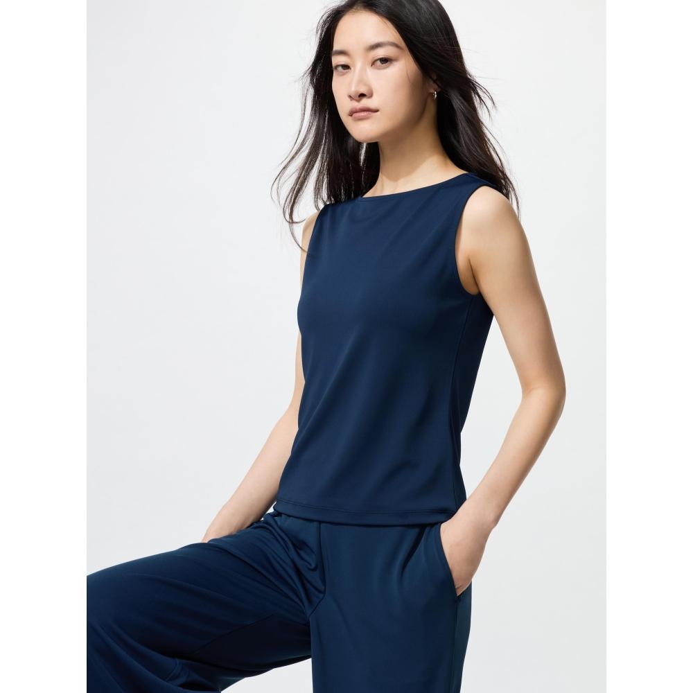 Uniqlo Japan Crepe Jersey BoaT Neck T Sleeveless