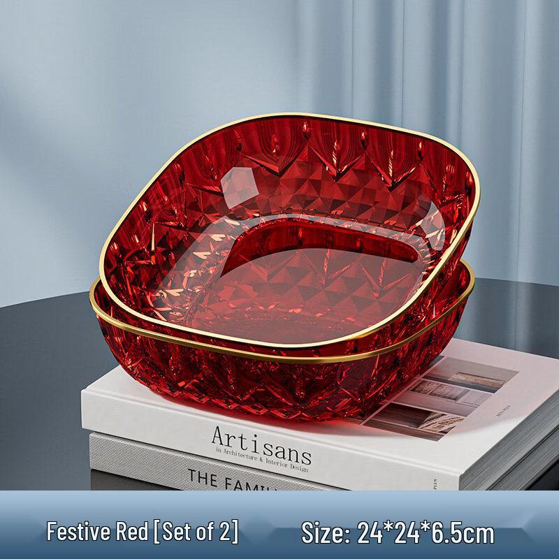 Festive Gold-Rimmed Ceramic Fruit Plate Set