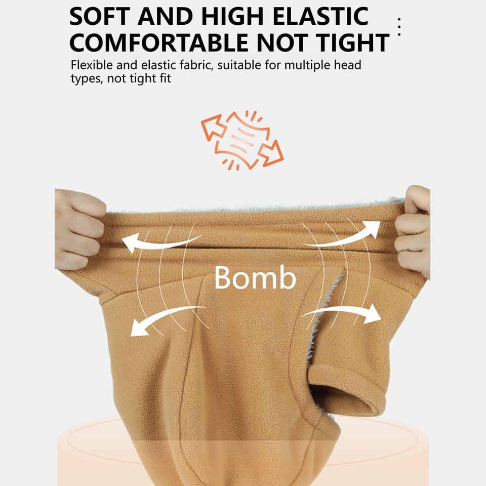 Getinfit Radmaske Herbst Winter Outdoor Schutz vor kaltem Wind Überziehmütze Integrierter Nackenschutz Fleece Verdickt Ski