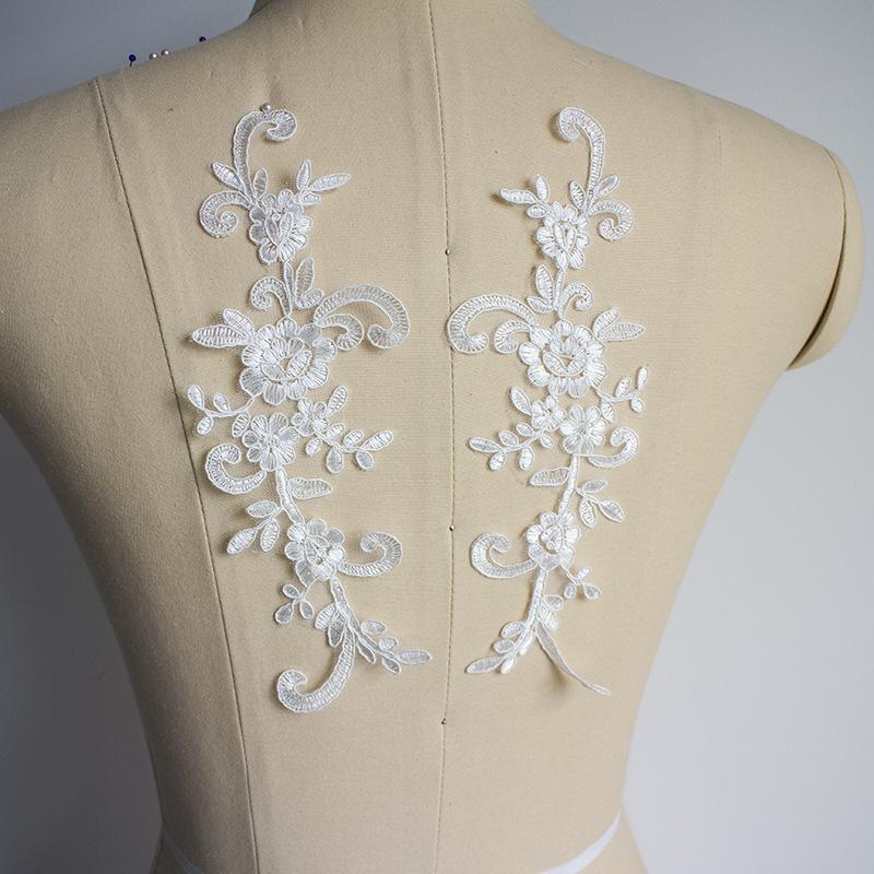 

Red Car Bone Lace Pair Flower Decal Patch Wedding Dress Cheongsam Wedding Shoes Handmade Diy Material Lace Lace Accessories this white, one flower price