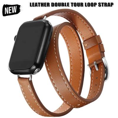 Für Apple Watch Armband 40 41mm Double Tour Lederarmband 45/46 42 44mm Serie 10 9 8 7 6 Se 5 4 3 2 für Iwatch6 38mm Mode-Armband