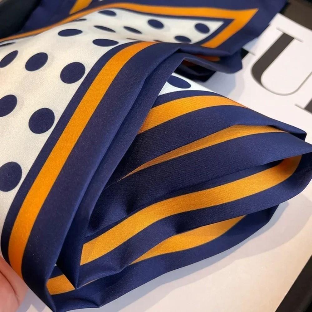 Thin Foulard Neckerchief Long Hair Ribbon Luxury Narrow Scarf